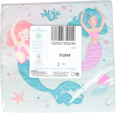 Amscan Lunch Napkins Printed 2 Ply Mermazing Party - 16 Count - Image 4