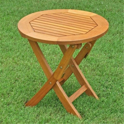 International Caravan - Royal Tahiti Round Wood Folding Table - Image 1