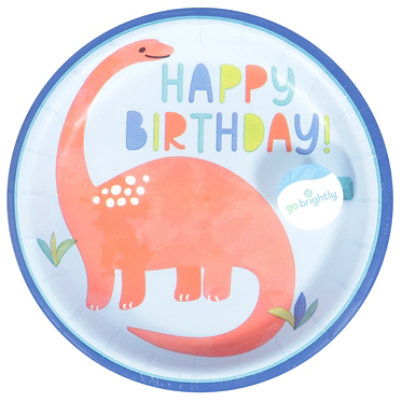 Amscan 6.75 Inch Printed Dessert Plates Partysaurus - 8 Count - Image 3