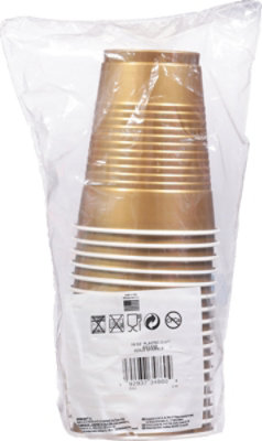 Amscan Plastic Cups Gold Color 18 Oz - 16 Count - Image 4