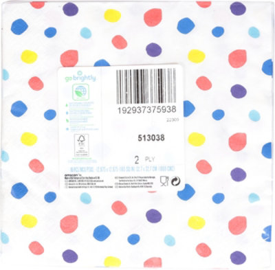 Amscan Lunch Napkins Printed 2 Ply Dots - 16 Count - Image 4