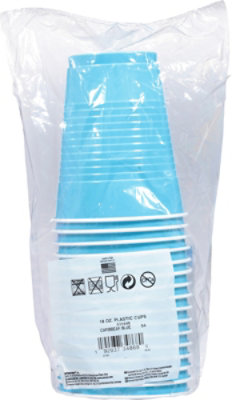 Amscan Plastic Cups Caribbean Blue 18 Oz - 16 Count - starmarket