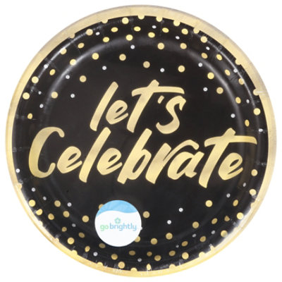 Amscan 6.75 Inch Printed Dessert Plates Confetti Wishes - 8 Count