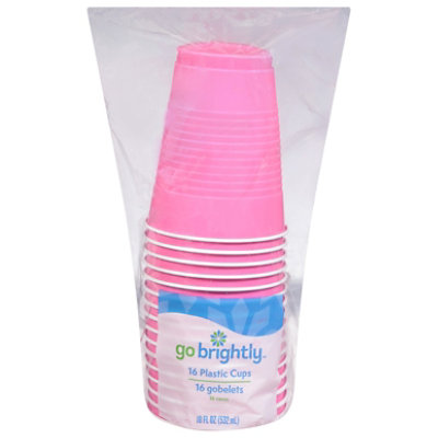 Amscan Plastic Cups Bright Pink 18 Oz - 16 Count - Image 3