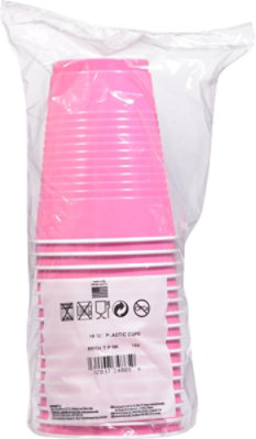 Amscan Plastic Cups Bright Pink 18 Oz - 16 Count - Image 4