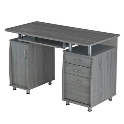 Techni Mobili - Complete Workstation Computer Desk with Storage, Grey - 30 x 47.5 x 24 in. - Image 1