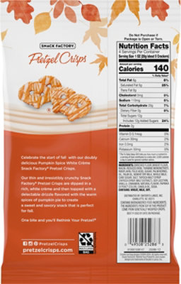 Snack Factory Pumpkin Spice White Crème Pretzel Crisps - 4 Oz - Image 6