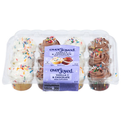 Overjoyed Mini Vanilla Chocolate Variety Cupcakes - 10 OZ - Image 2