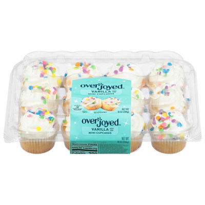 Overjoyed Vanilla Mini Cupcakes - 12 Count