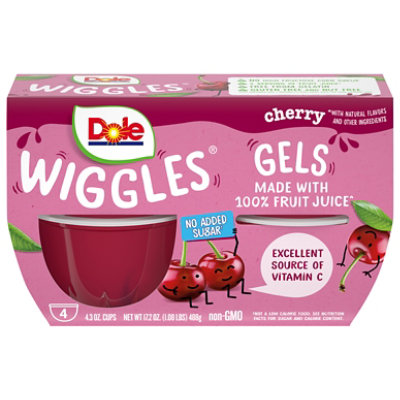 Dole Wiggles Cherry Gel Fruit - 4-4.3 OZ - Image 3