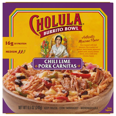 Cholula Bowl Pork Carnita Chili Lime Frozen - 8.5 OZ - Image 1