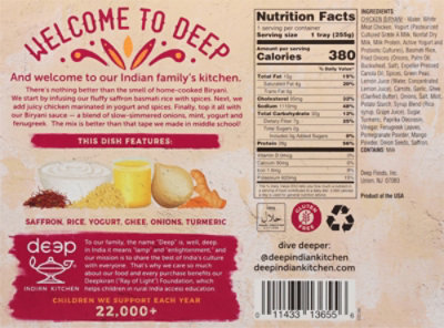 Deep Indian Kitchen Chicken Biryani W Rice - 9 OZ - Image 6