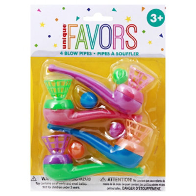 Unique 4 Blow Pipes Favors - 4 CT - Image 1