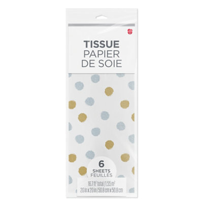 American Greetings 20 in. x 20 in. White Tissue Paper Pack Sold and Silver Dots (6-Sheets) - Image 5
