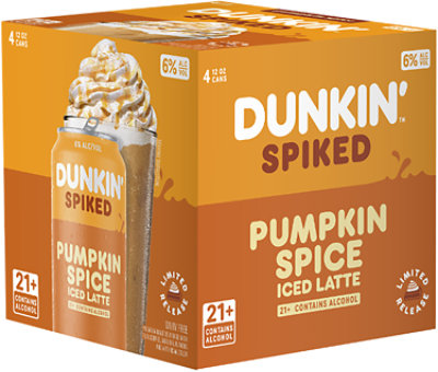 Dunkin Spiked Pumpkin Latte  In Cans - 4-12 FZ - Image 1