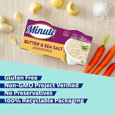 Minute Ready To Serve Butter And Salt Jasmine Rice 2-4.4 Oz Cups - 8.8 OZ - Image 2