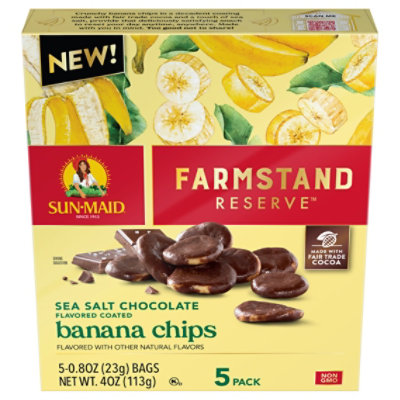 Sun-maid Farmstand Reserve Sea Salt Choc Banana Chips 5-.8oz - 5-.8 OZ - Image 2