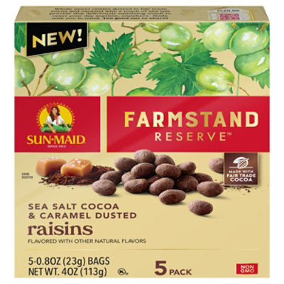 Sun-maid Farmstand Reserve Sea Salt Chocolate Carmel Raisins 5-.8oz - 5-.8 OZ - Image 2