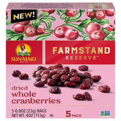 Sun-maid Farmstand Reserve Dried Whole Cranberries 5-.8oz - 5-.8 OZ - Image 2