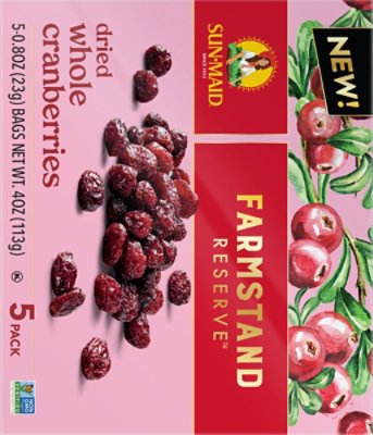 Sun-maid Farmstand Reserve Dried Whole Cranberries 5-.8oz - 5-.8 OZ - Image 5