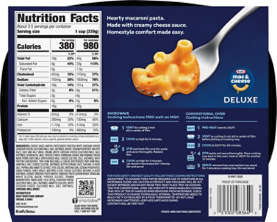 Kraft Deluxe Four Cheese Mac & Cheese Sharing Size Frozen Meal 20 Oz Box - 20 OZ - Image 6