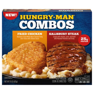 Hungry Man Combo Salisbury Steak And Fried Chicken Frozen Ssm, 15 Oz - 15 OZ - Image 3