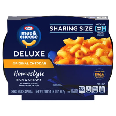 Kraft Deluxe Original Cheddar Mac & Cheese Sharing Size Frozen Meal , 20oz Box - 20 OZ - Image 1