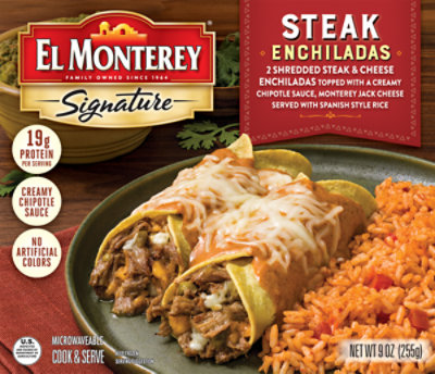 El Monterey Signature Steak Enchilada 9 Oz Frozen Entree - 9 OZ - Image 2