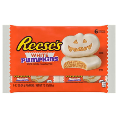 Reeses White Creme Peanut Butter Pumpkins Halloween Candy Packs - 1.2 Oz 6 Count - Image 3