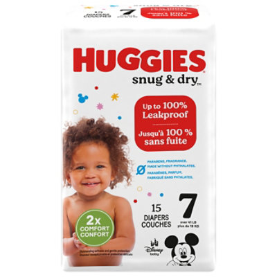 Huggies Snug N Dry Diapers Jumbo Sz 7 - 15 CT - Image 3