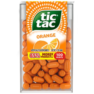 Tic Tac Orange Hard Candy Mints Single Pack 100 Pieces - 1.7 OZ - Image 2