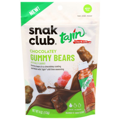 Snak Club Tajin Chocolatey Gummy Bears - 4 Oz