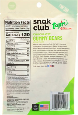 Snak Club Tajin Chocolatey Gummy Bears - 4 Oz - Image 6