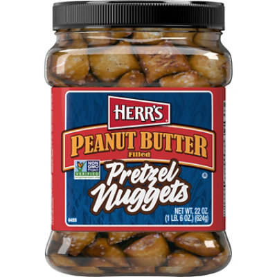 Herrs Peanut Butter Pretzel Nuggets Barrel 22oz - 22 OZ - Image 1