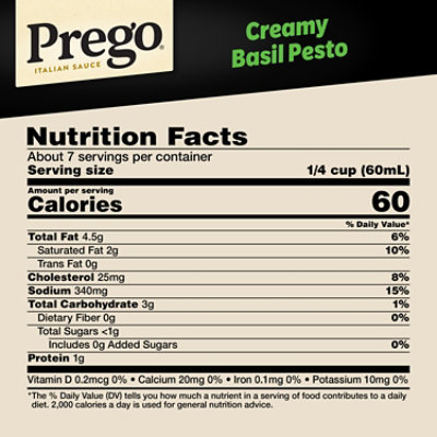 Prego Creamy Basil Pesto Pasta Sauce - 14.5 Oz - Image 3