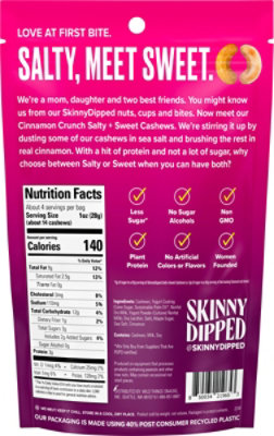 SkinnyDipped Salty & Sweet Cinnamon Crunch Cashews Pouch - 4 Oz - Image 6