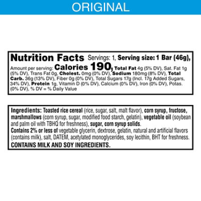 Kelloggs Rice Krispies Treats Squares Homestyle Bar 1.6 Oz - 1.6 OZ - Image 2