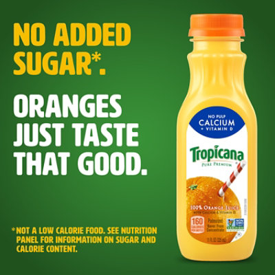 Tropicana Pure Premium Original No Pulp 100% Orange Juice With Calcium  11 Fz - 11 FZ - Image 3