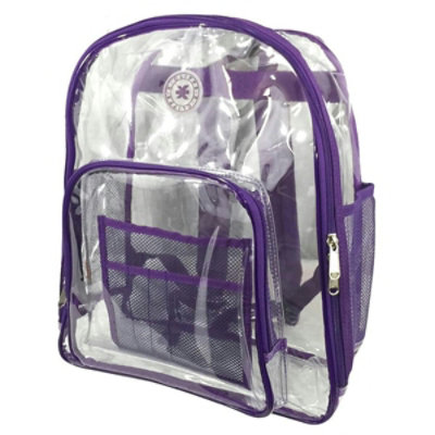 Harvest Deluxe 17 in. See-through Clear 0.5 mm. PVC Backpack - Image 1