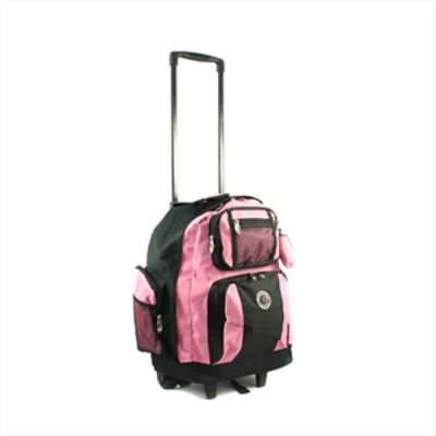 Transworld 738131-PNK Roll-Away Deluxe Rolling Backpack- Pink - Image 1