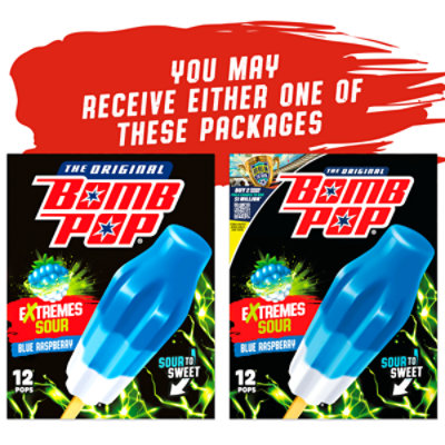 Bomb Pop Extremes Blue Raspberry Freeze Ice Pops 12pk - 21 FZ - Image 6