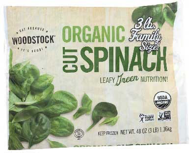 Woodstock Farms Organic Cut Spinach - Family Size - 3 Pound (Pack of 6) - Image 1