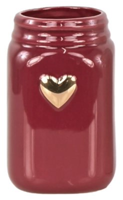 Overjoyed Boutique Gold Heart Vase Small Berry - Each - Image 1