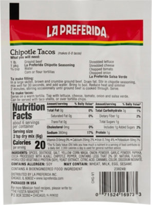 La Preferida Seasoning Chipotle - 1.25 OZ - Image 5