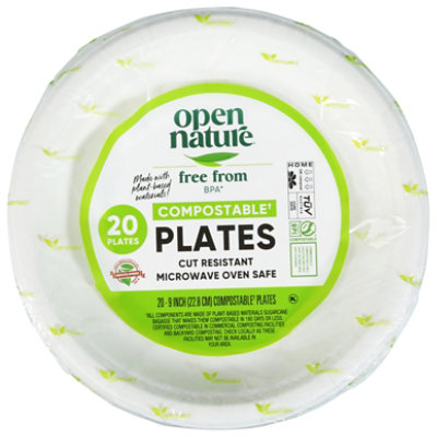 Open Nature Compostable 9 Inch Plates 20 Count - 20 CT - Image 3