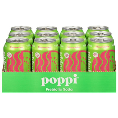 Poppi Watermelon Prebiotic Soda - 12-12 Fl. Oz. - carrsqc