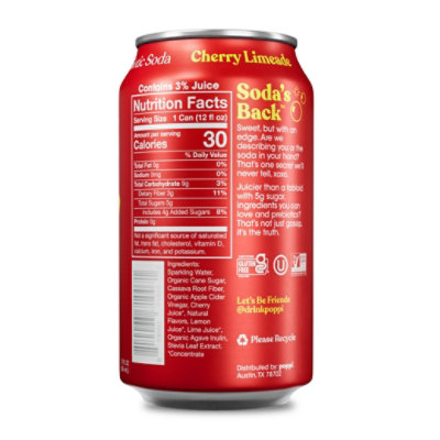 Poppi Cherry Limeade Prebiotic Soda - 12 Fl. Oz. - Image 2