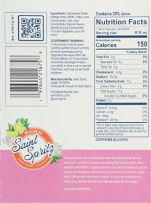 Saint Spritz Hugo 4pk Wine - 4-12 FZ - Image 5