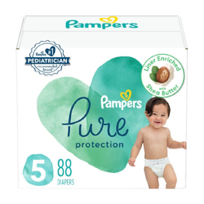 Pampers Pure Protection Diapers Size 5 88 Count - 88 CT - Image 1