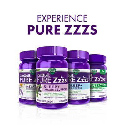 Zzzquil Pure Zzzs Melatonin Sleep Aid Gummies, Helps You Fall Asleep Naturally, Wildberry Vanilla Fl - 60 CT - Image 5